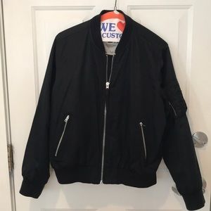 Gap black bomber jacket with gold liner